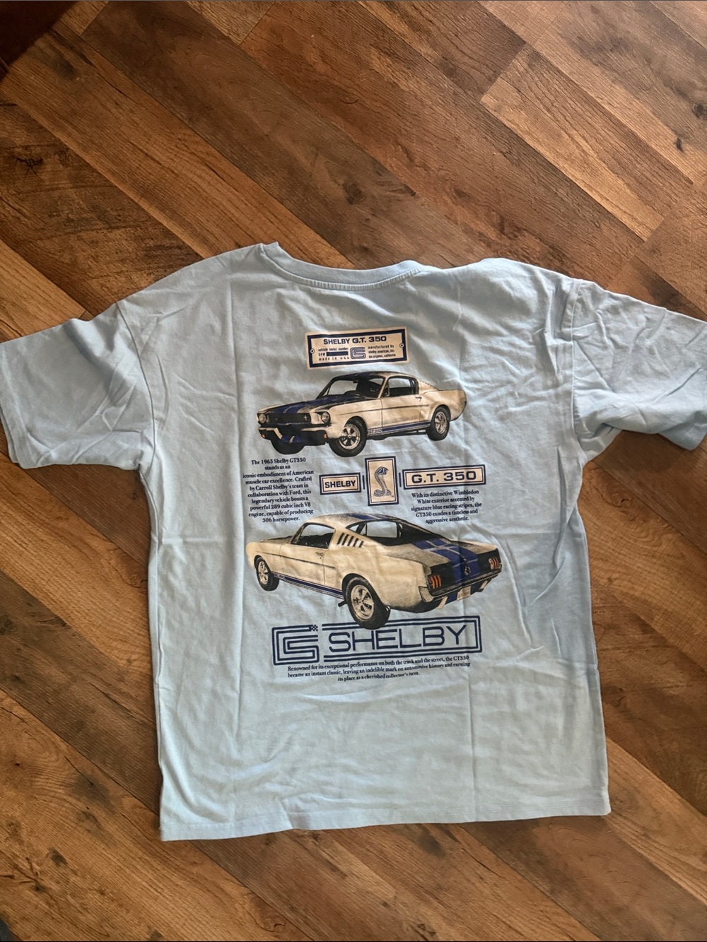 Selby Light Blue Tee with Navy and Cream Shelby Cobra Graphic